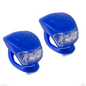 LAMPA BAT. PRZÓD+TYŁ- MINI-LED-SILIK 3 FUNK-NIEB.